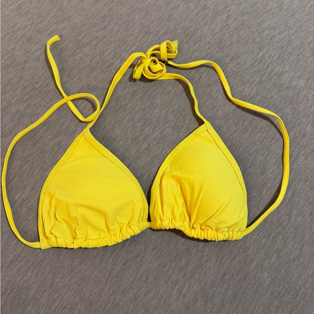 Yellow Triangle Bikini Top